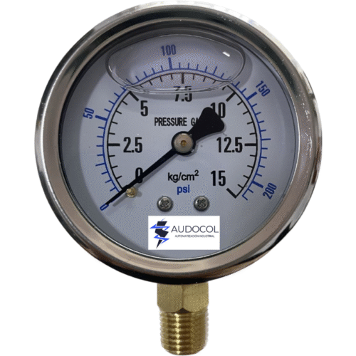 Manómetro Norris | Conexión Lateral 1/4″ | 0-200PSI | Caratula 2,5″ | Acero Inoxidable | NRM0200L