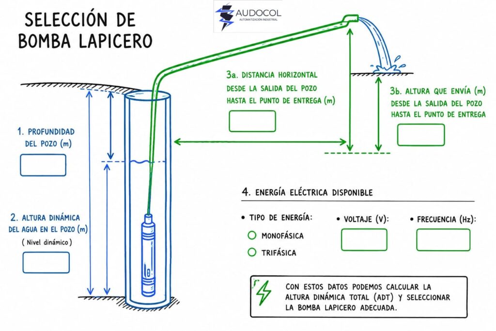 Formato para seleccionar bombas sumergibles.
