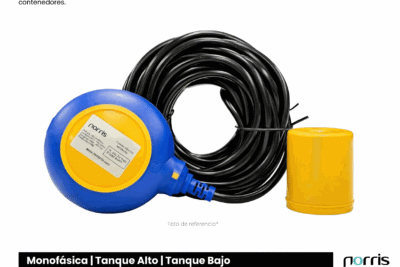 Flotador MS1 Norris para Aguas Negras Doble Recámara Tipo Pera Cable 10 Metros